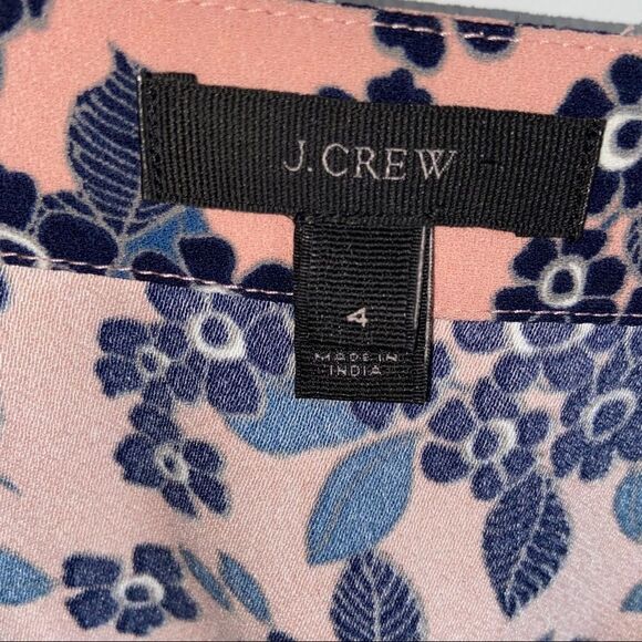 J. Crew Drapey crepe faux-wrap blouse in blush bouquet - Picture 7 of 14